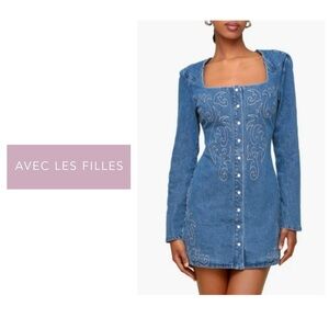 NEW! Avec les filles Western denim dress✨